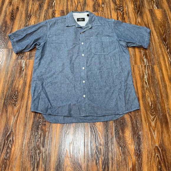RedHead Other - RedHead Mens XL Blue Cotton Chambray Short Sleeve Button Down Shirt Workwear